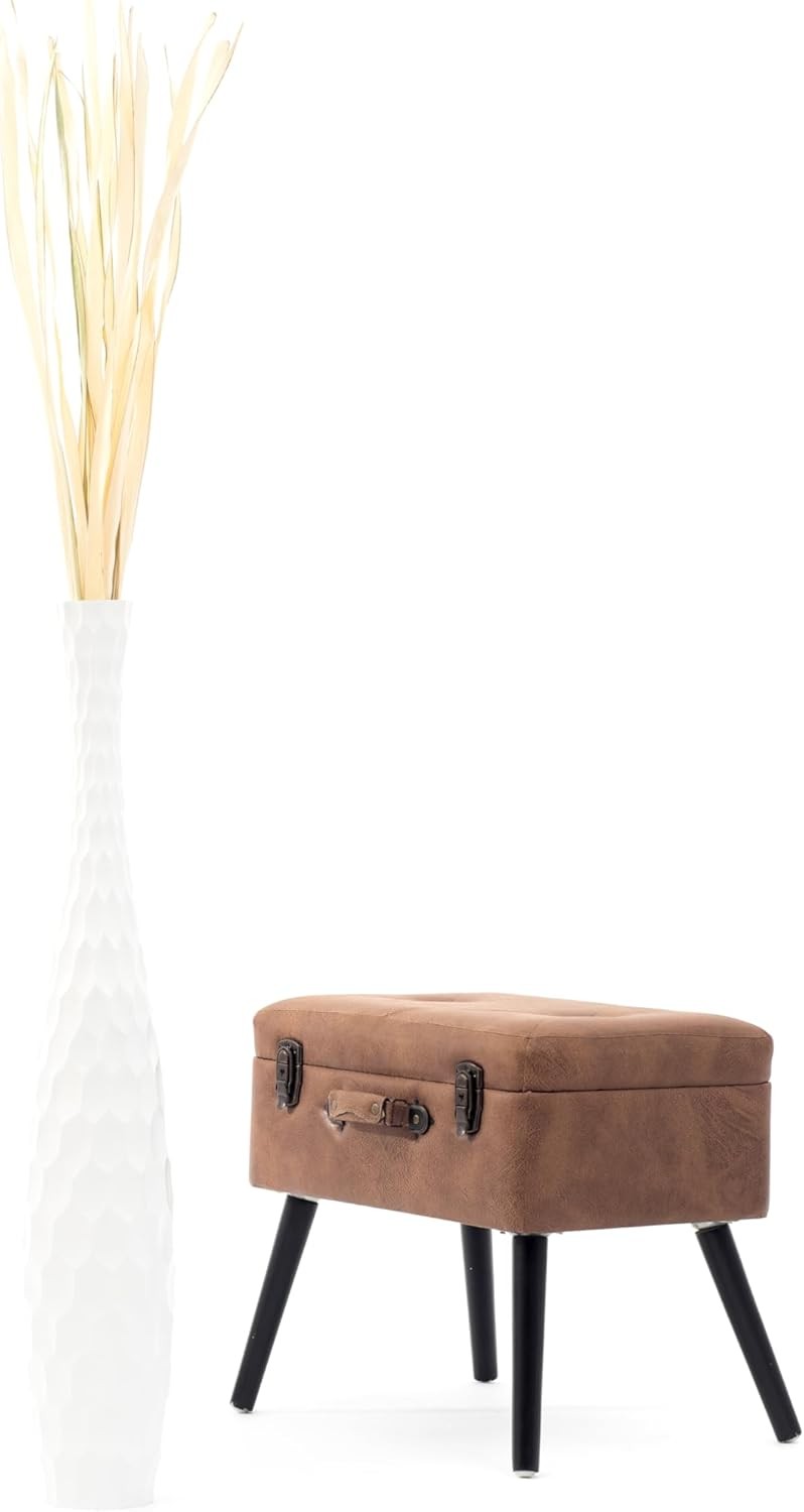 Large White Honeycomb Floor Vase 85cm Tall Wooden Decor for Pampas Grass