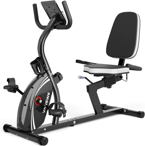 Recumbent Exercise Bike Magnetic 16-Level Bluetooth LED Heart Rate Home Fitness