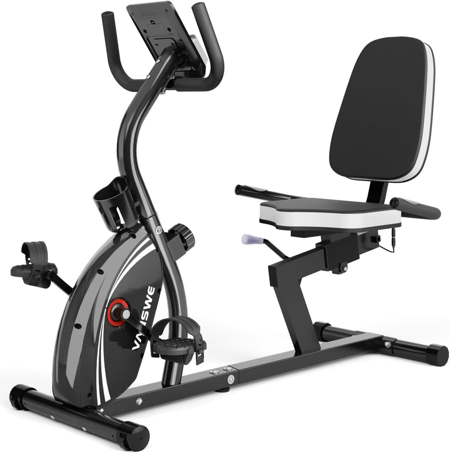 Recumbent Exercise Bike Magnetic 16-Level Bluetooth LED Heart Rate Home Fitness