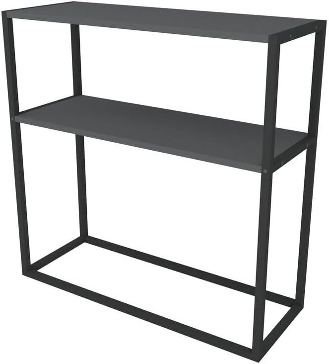 Slim 90cm Console Table with Shelves – Metal Frame Entryway Hall Unit