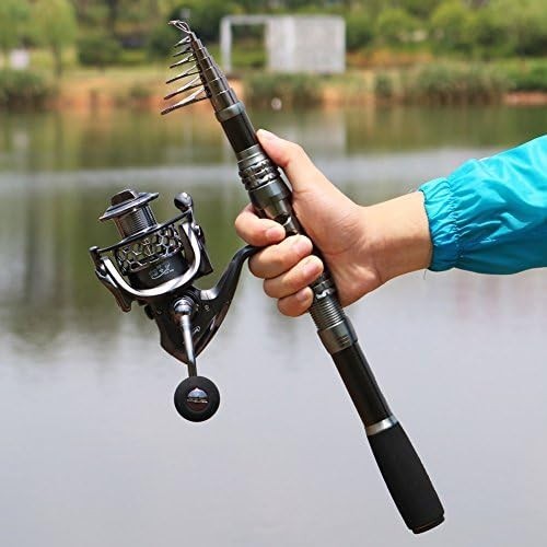 Portable 1.8M Telescopic Spin Rod & Reel Combo for Saltwater & Freshwater