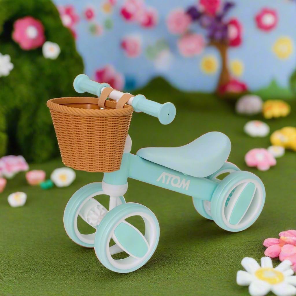 Toddler Balance Bike with Basket Lightweight Training Bike Age 1+ Green