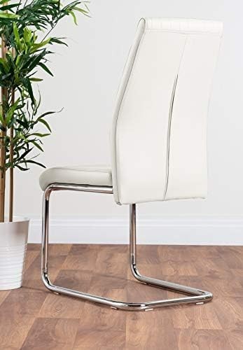 Modern Grey/White Glass Dining Table + 6 White Chairs 160x90x76cm