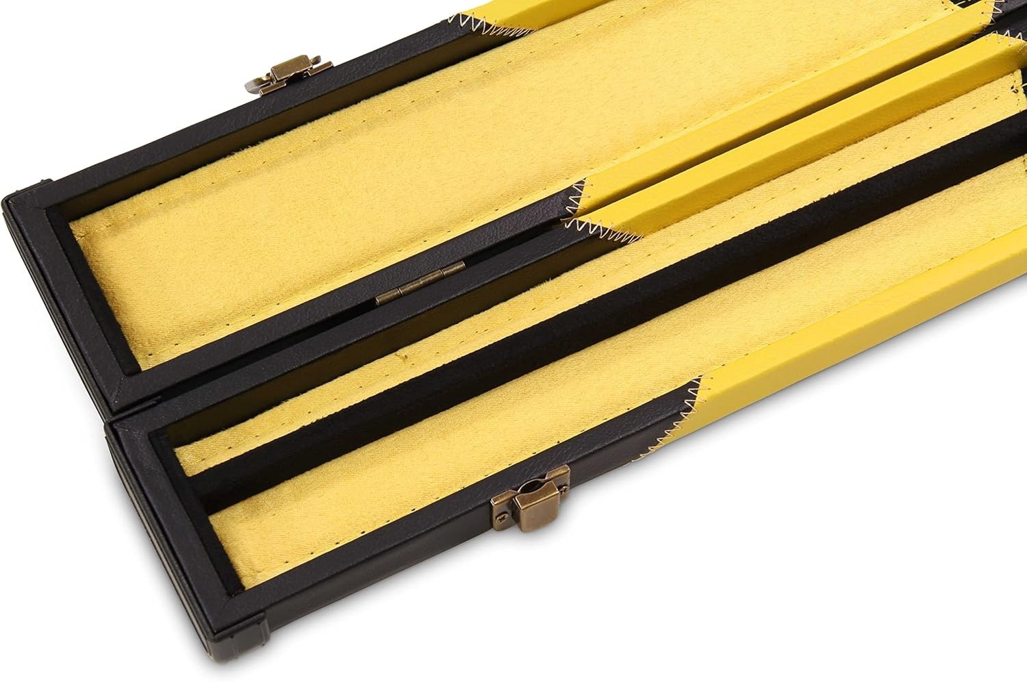 Yellow Hard Cue Case Snooker Pool 2 Piece Centre Joint Protective