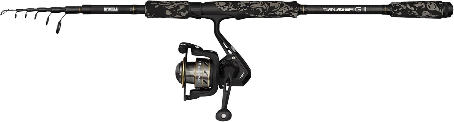 Telescopic Spinning Rod & Reel Combo 2.1m Carbon Lightweight Freshwater