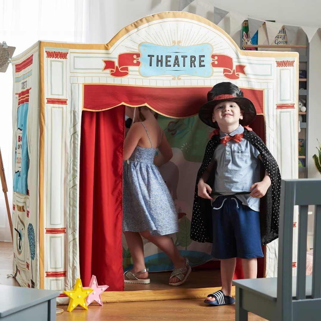 Kids Puppet Theatre Play Tent Indoor Outdoor Large Pretend Playhouse