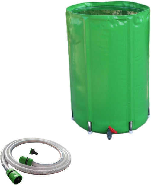 380L Folding Rain Barrel with Stand Tap Portable Outdoor Water Collector Garden