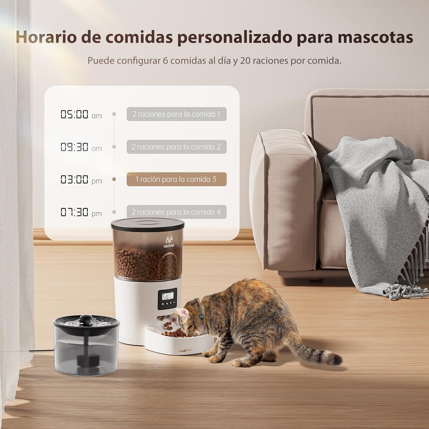 Automatic Cat Feeder Water Fountain 3L Timer Food Dispenser Filter