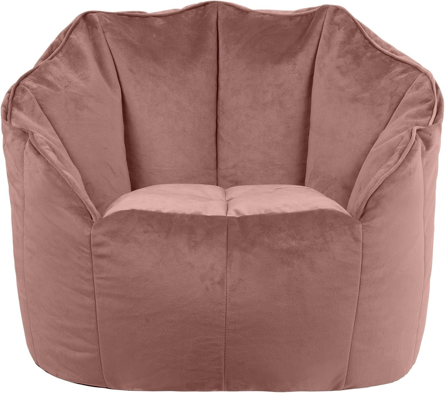 Velvet Bean Bag Chair Large Adult Seat Sofa Dusk Pink Home Lounge Comfort