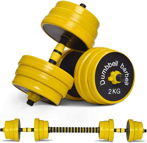 44LB Adjustable Dumbbell Barbell Set 2-in-1 Non-Slip Home Gym Weights