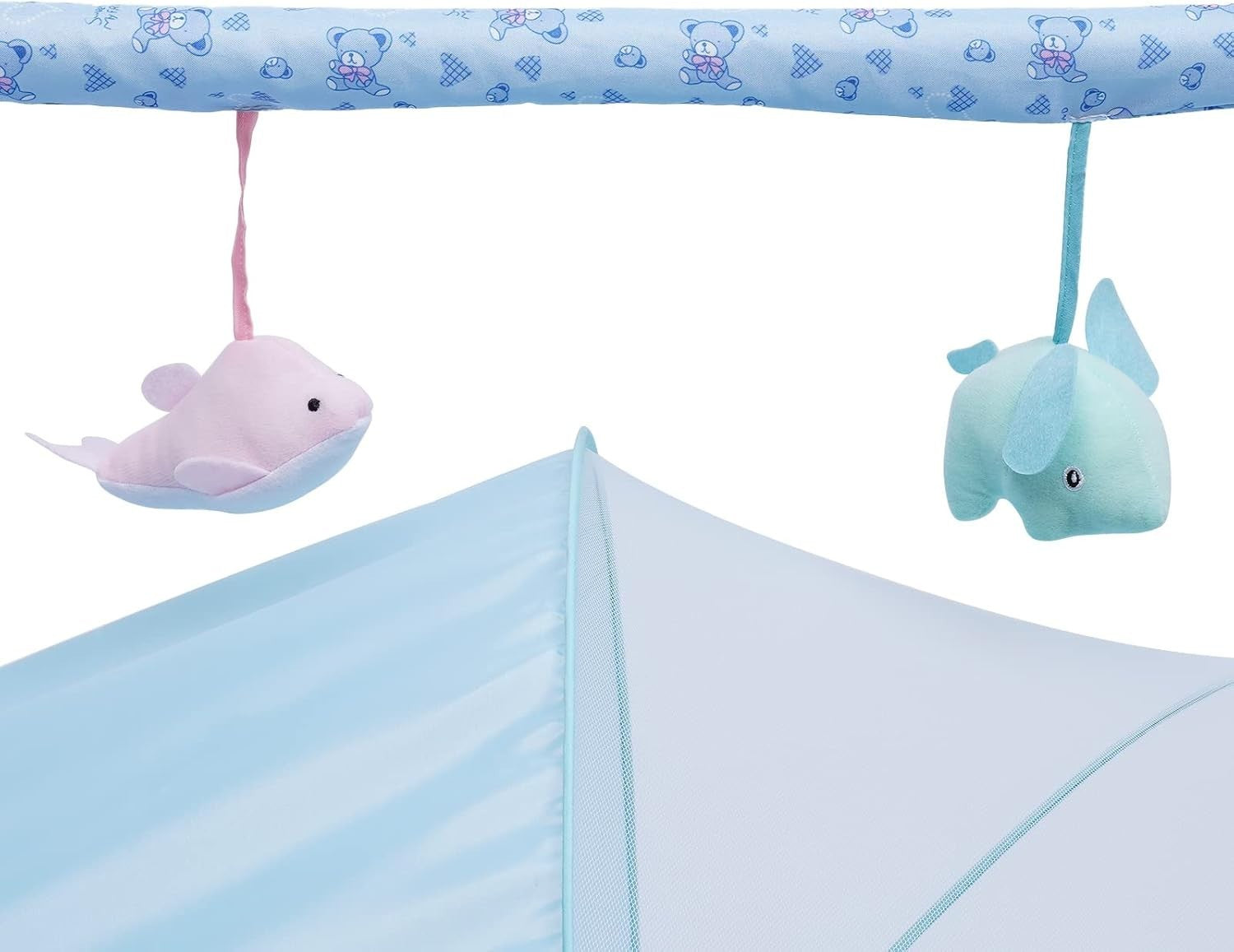 Electric Baby Cradle Rocking Swing Bassinet with Music Timer & Mosquito Net Blue