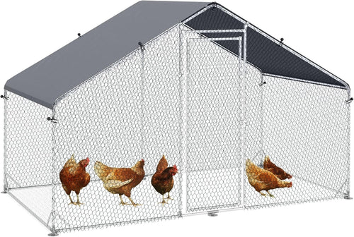 Walk In Galvanised Chicken Run Outdoor Enclosure with Cover 3–5 Hens