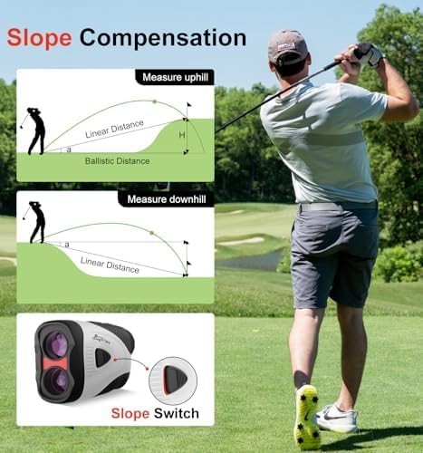 Golf Laser Rangefinder with Slope Pin Lock Vibration 1000Y Rechargeable