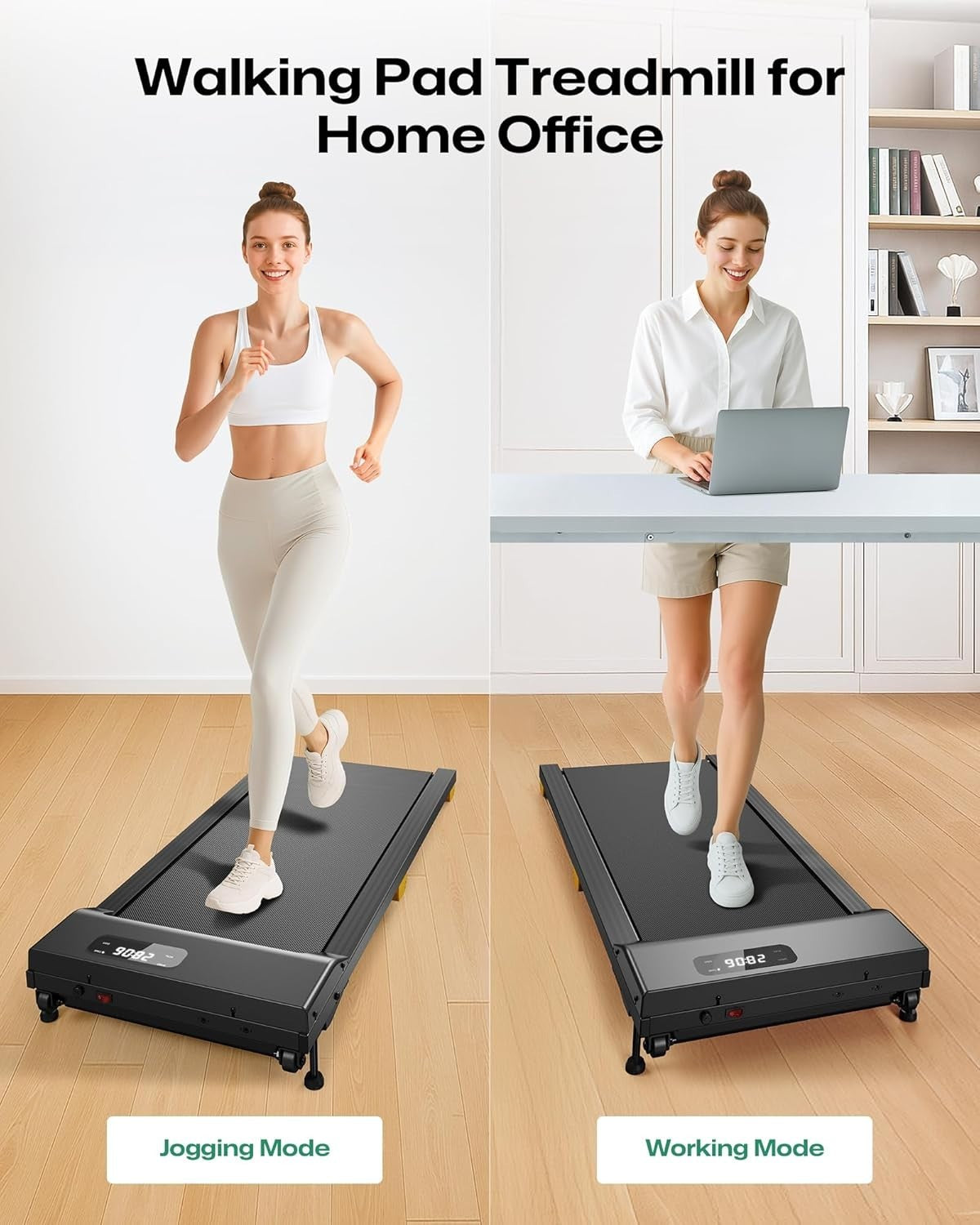 Compact Walking Pad Treadmill 9% Incline Quiet Shock-Absorb 2.5HP Under Desk