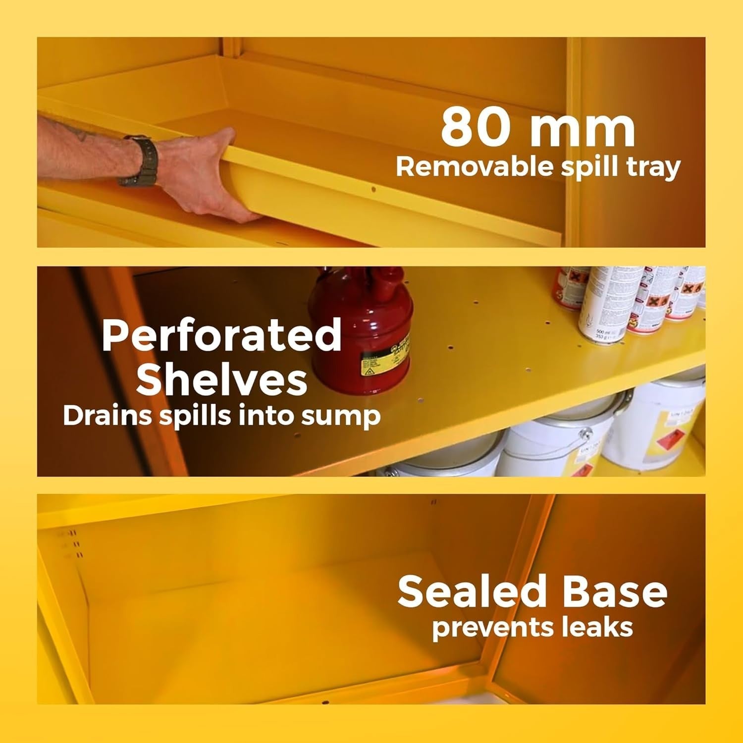 Fireproof Lockable COSHH Cabinet Metal Storage for Hazardous Chemicals