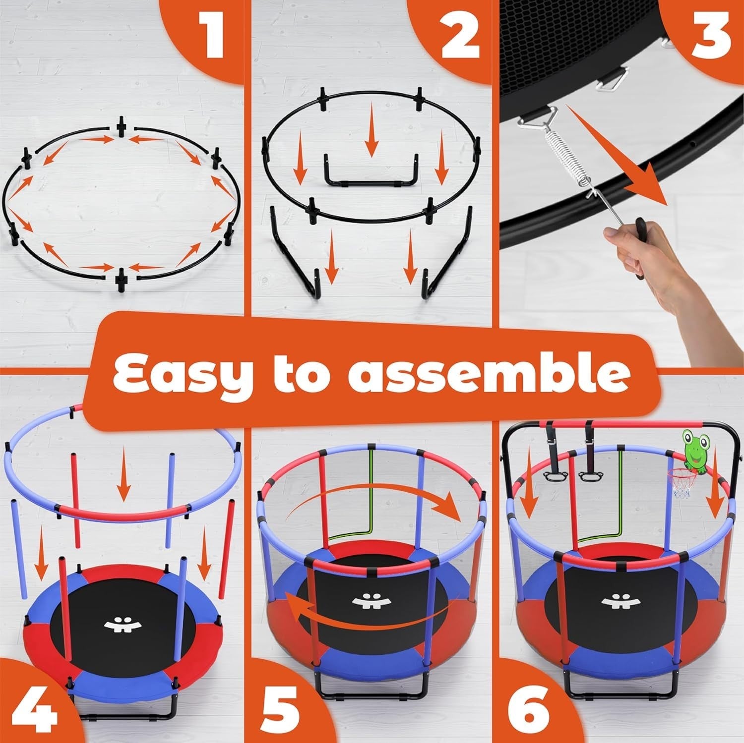 5FT Toddler Rebounder Trampoline with Safety Net Indoor Outdoor