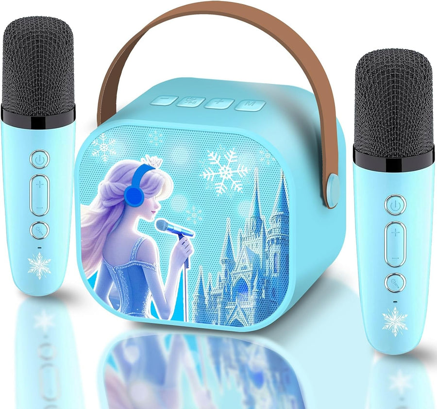 Girls Karaoke Machine 2 Mics Princess Pink Toy Gift Ages 3-8