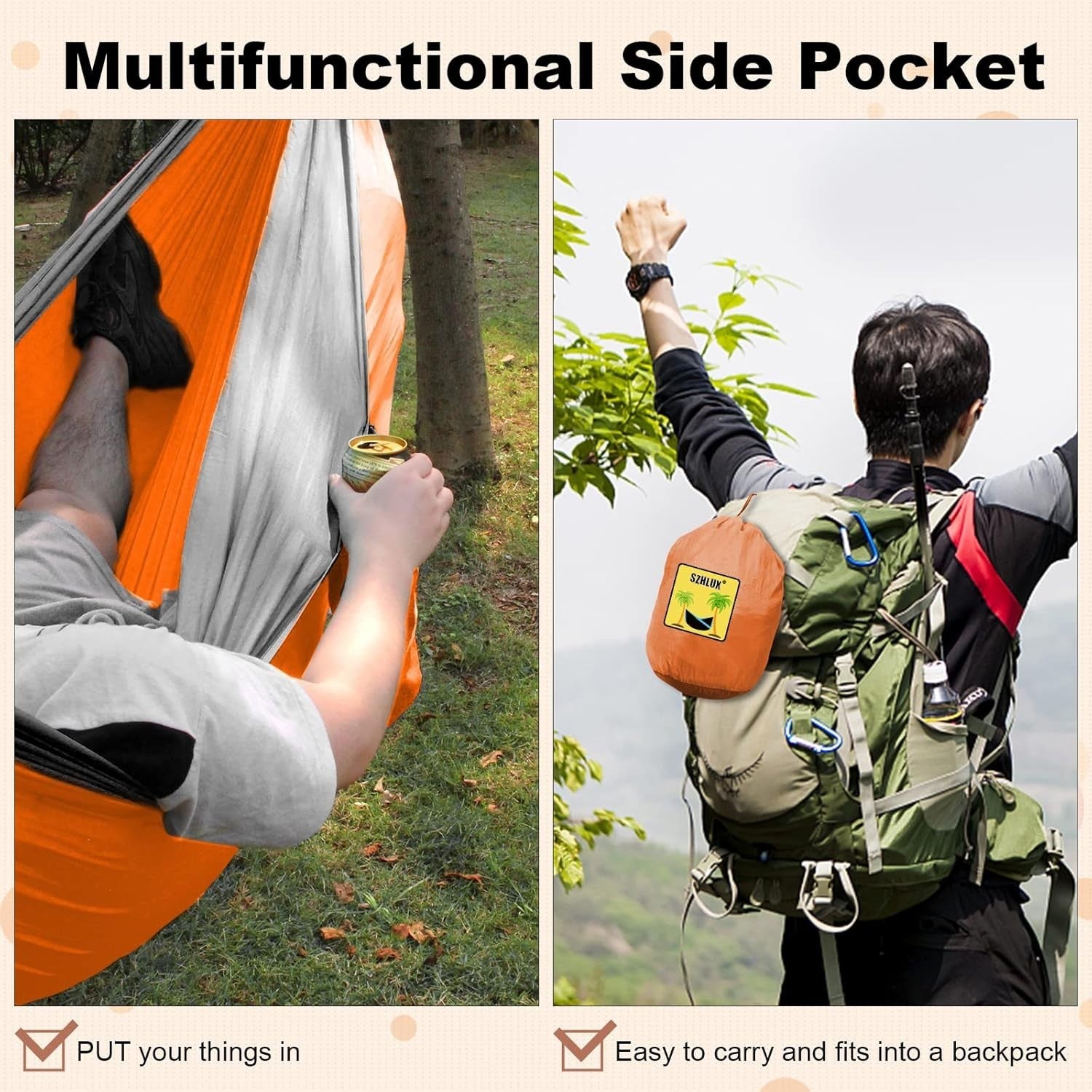 Camping Hammock with Tree Straps – 500lb Capacity, Lightweight & Portable