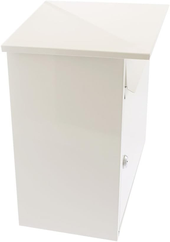 Lockable Wall Mounted Steel Post Box White Weatherproof A4 Slot Large Capacity