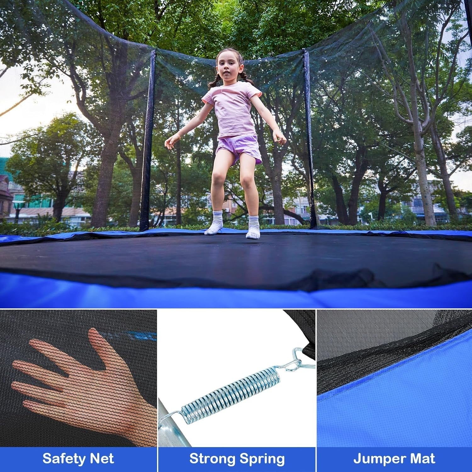 8FT Outdoor Garden Trampoline Safety Enclosure Rustproof Frame