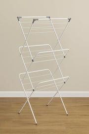 3 Tier Folding Clothes Airer Laundry Drying Rack Compact Indoor Outdoor