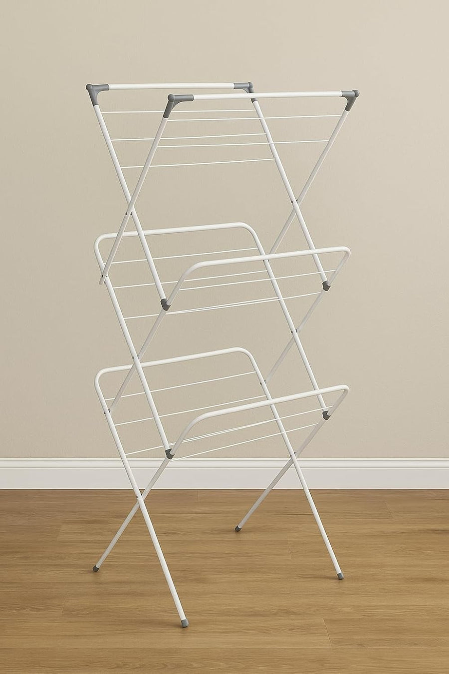 3 Tier Folding Clothes Airer Laundry Drying Rack Compact Indoor Outdoor