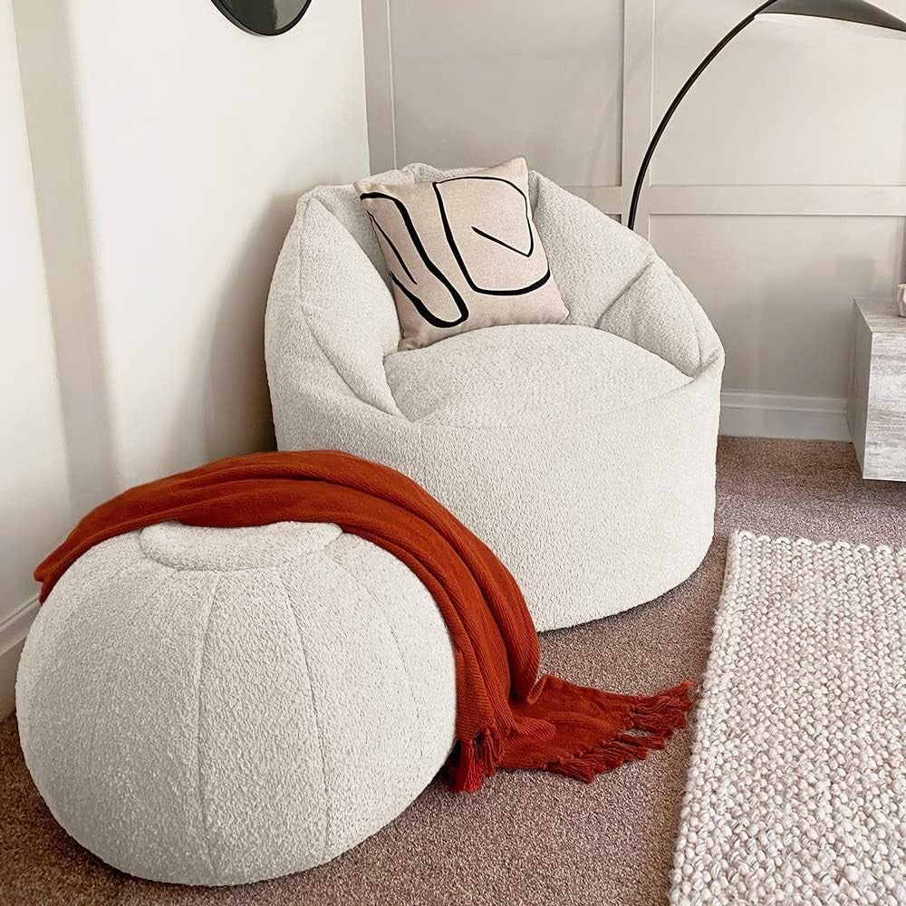 Luxury Bean Bag Chair Adult Lounger Soft Chunky Fabric Snug Cinema Seat
