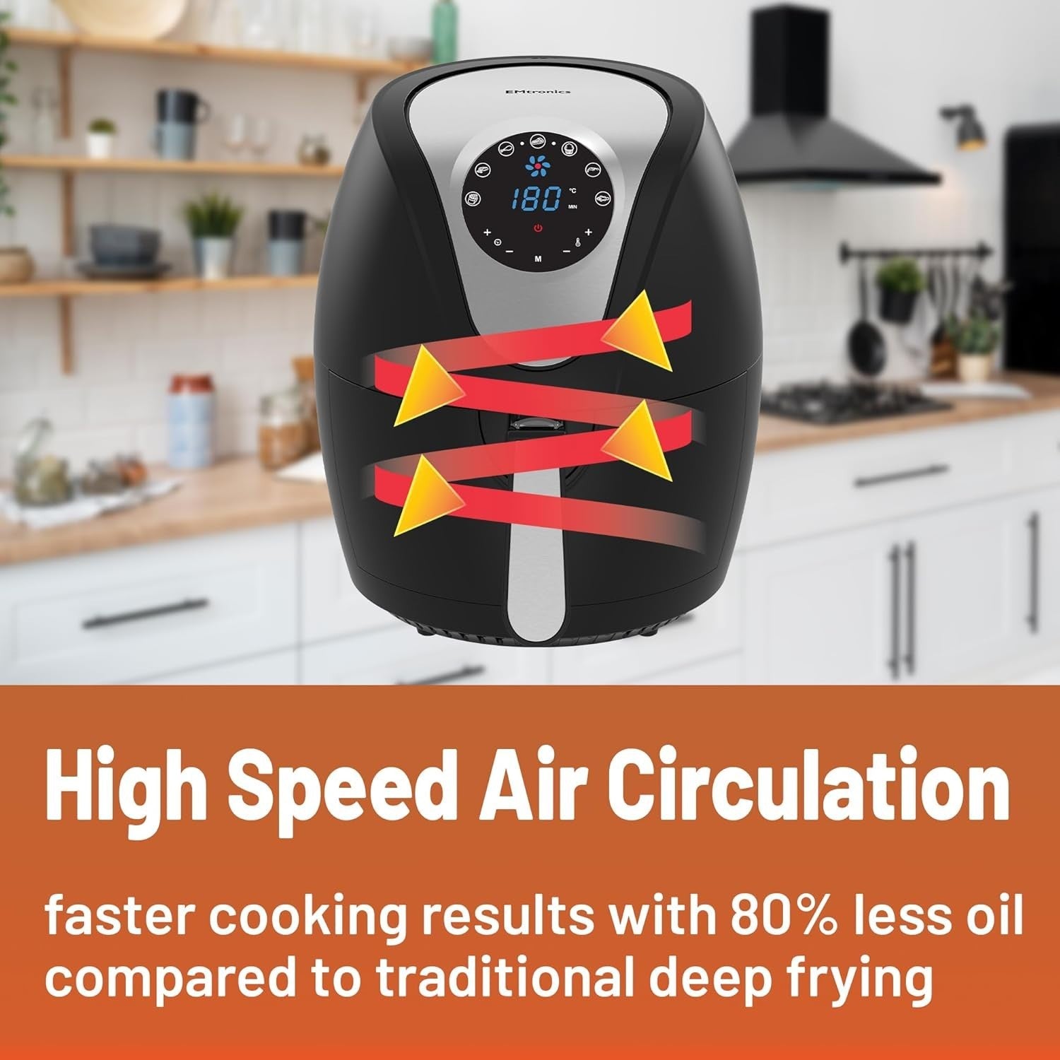 4.5L Digital Air Fryer | 1400W Oil-Free Cooking | 7 Presets | Dishwasher Safe