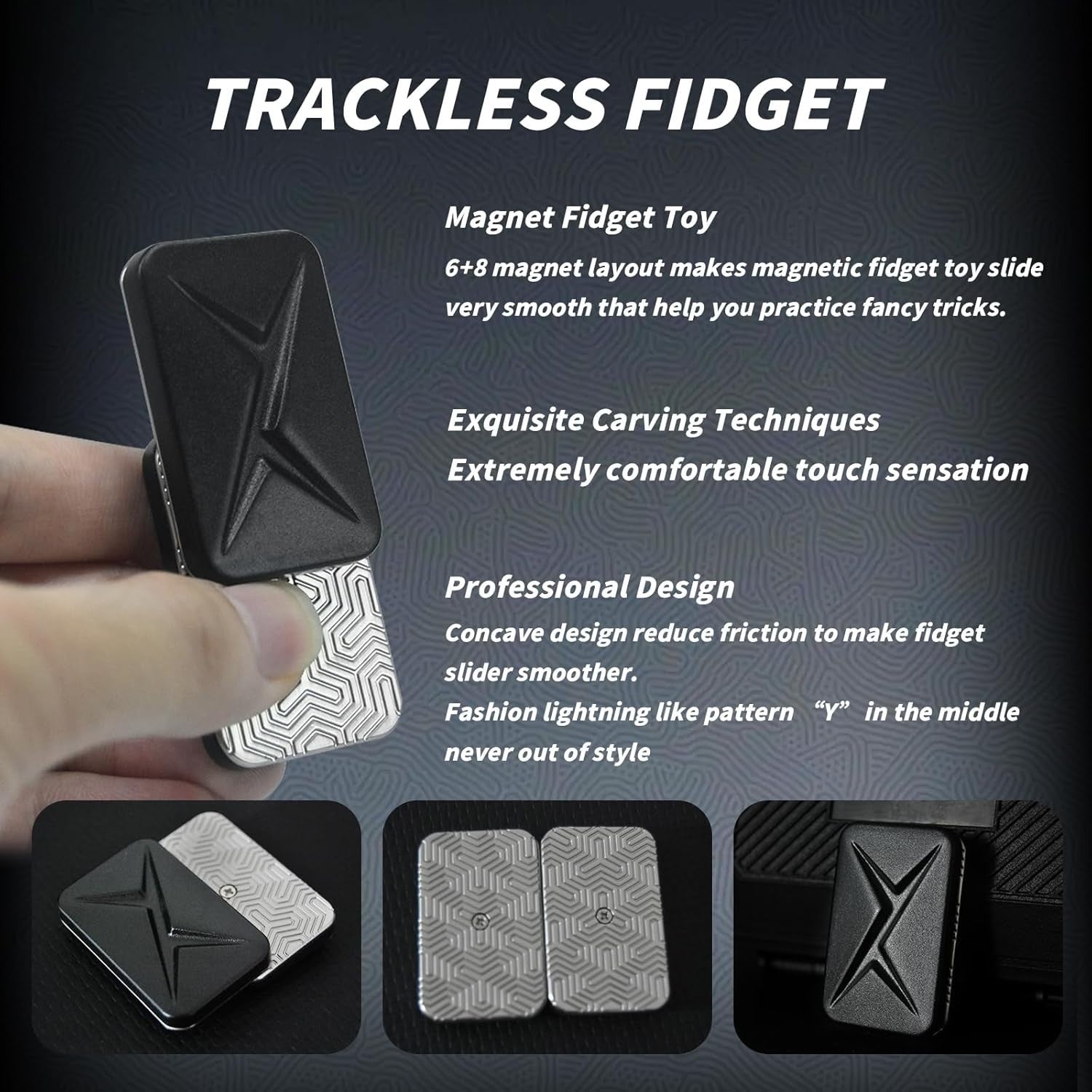 Magnetic Metal Fidget Toy Set 3pcs Clicker Slider Stress Relief