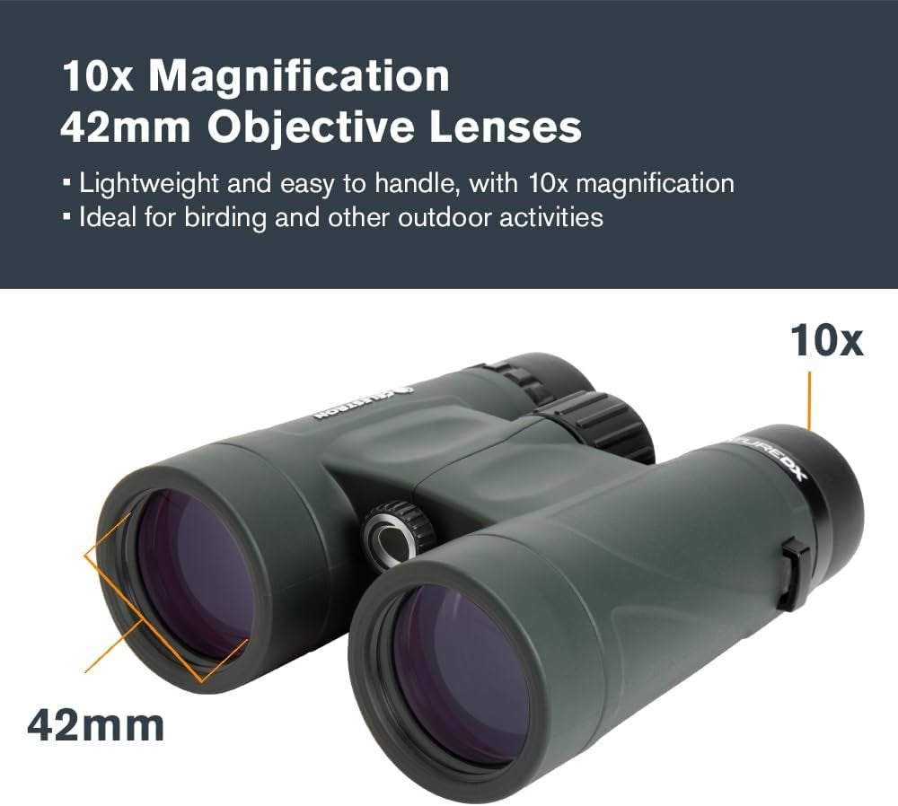 10x42 Waterproof Binoculars HD Long-Range Birdwatching Hiking Outdoor Travel