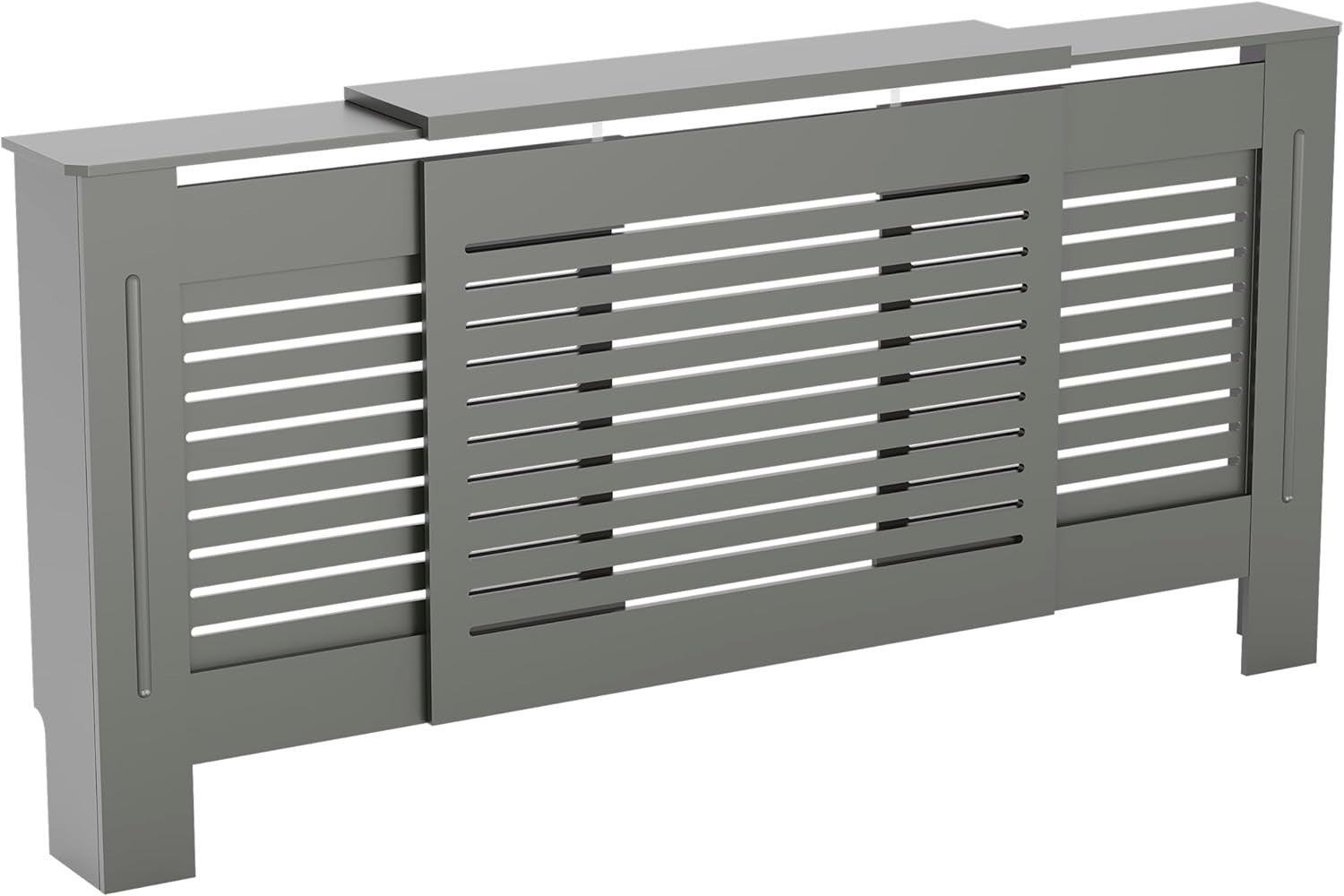 Adjustable Olive Grey Radiator Cover MDF Cabinet 195x80x16cm Modern Design