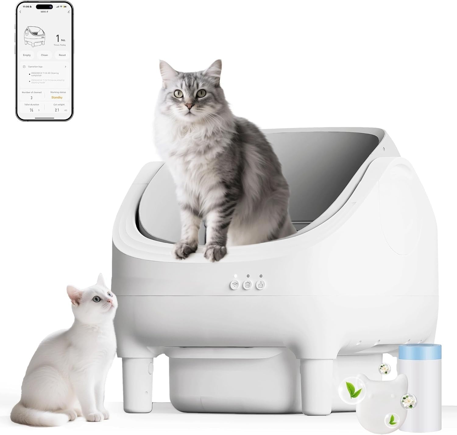 Self Cleaning Cat Litter Box App Control XL Auto Tray 15 Day Capacity