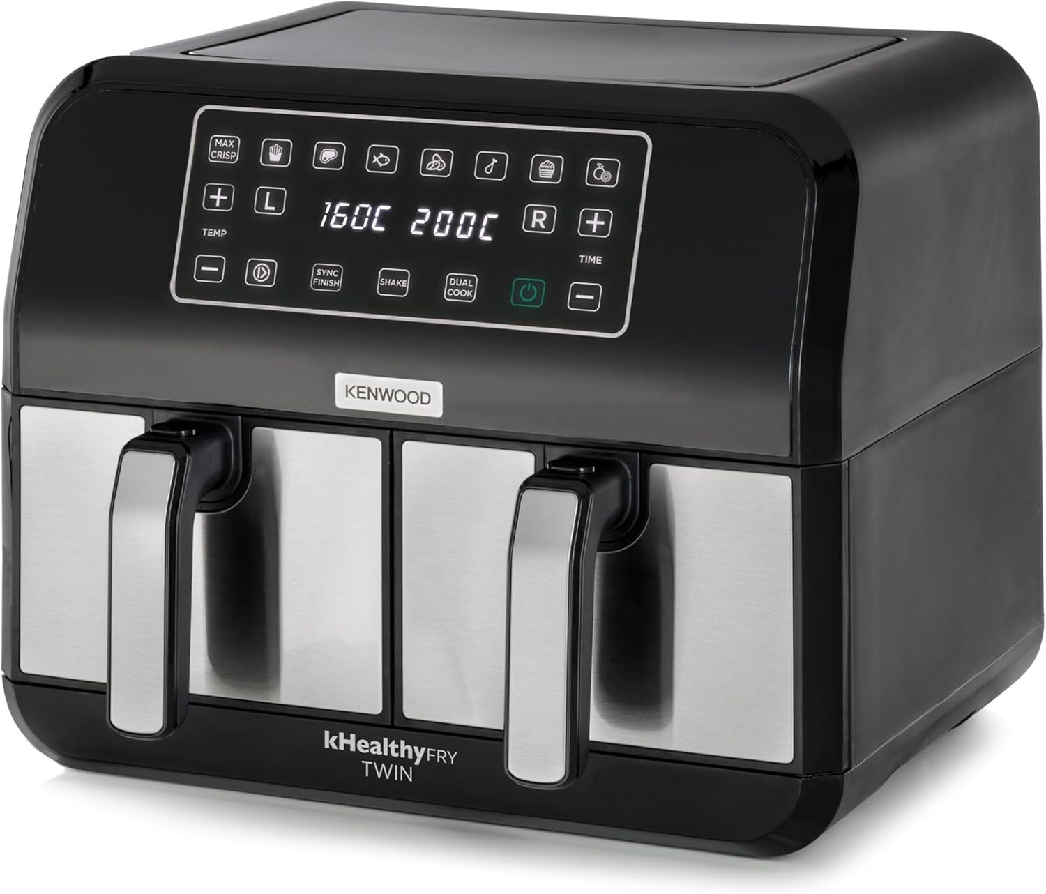 8L Dual Air Fryer with Sync Finish 1700W Max Crisp Twin Basket Cooker 8 Presets