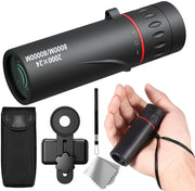 28X Zoom Monocular Black High Power Telescope with Smartphone Holder