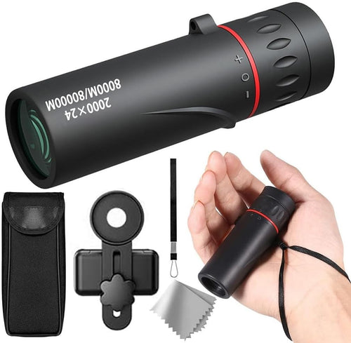 28X Zoom Monocular Black High Power Telescope with Smartphone Holder