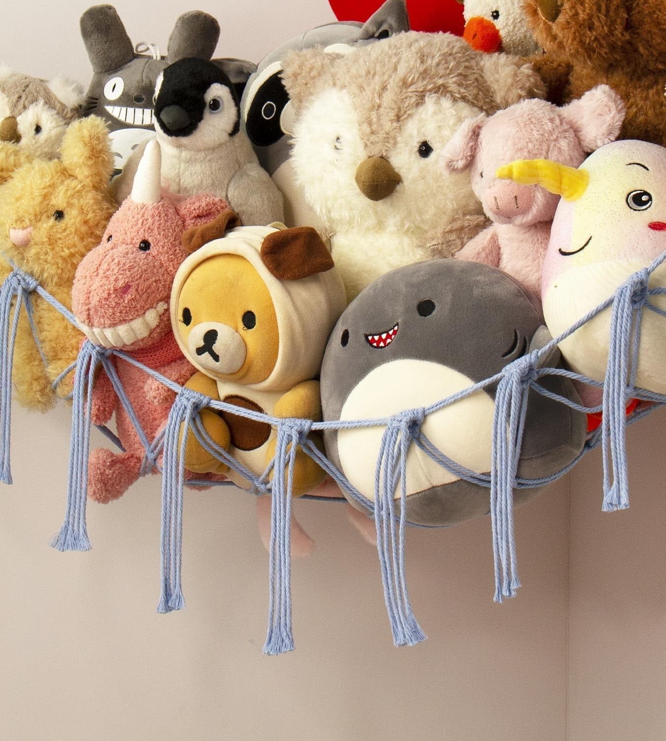 Toy Hammock for Stuffed Animals – Soft Cotton Net Storage, Boho Nursery Decor