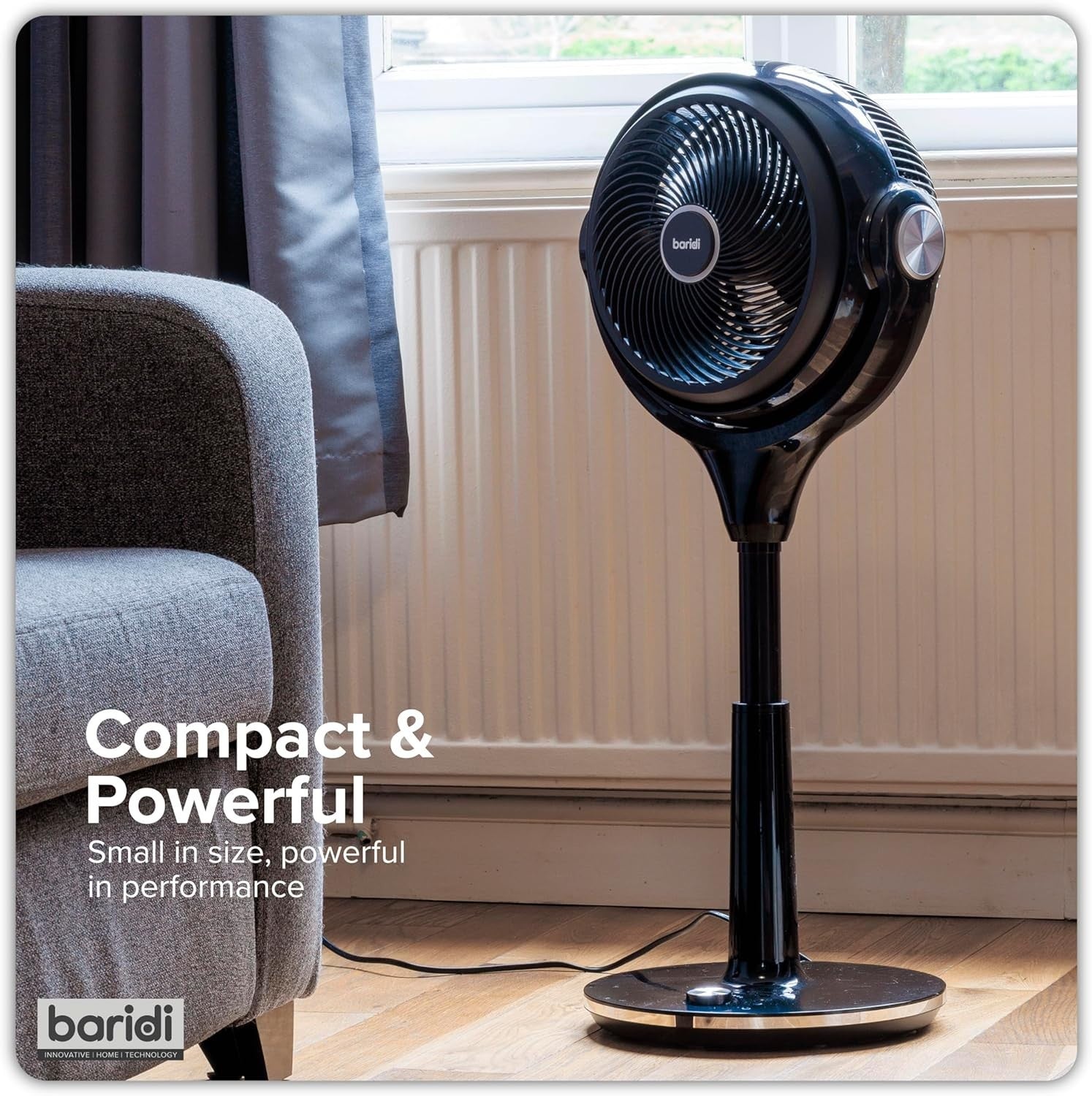 Pedestal Fan w/ Remote Control & 12hr Timer – 30 Speeds Ultra Quiet Oscillating