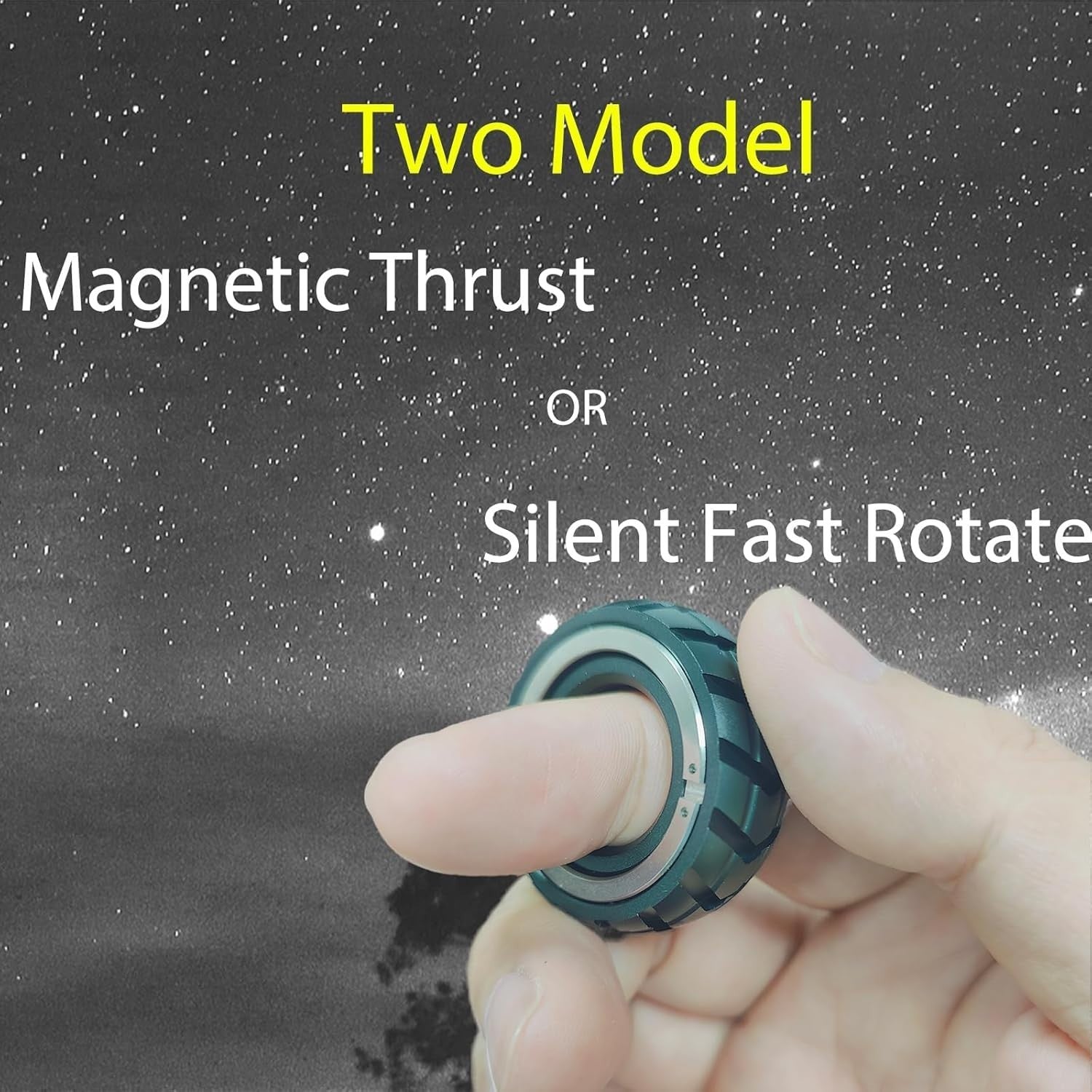 Black Magnetic Fidget Ring Metal Stress Relief Slider Pocket Focus Toy