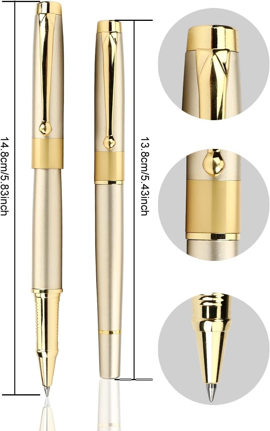 Luxury Gold Ballpoint Pen Medium Point Smooth Writing Black Ink