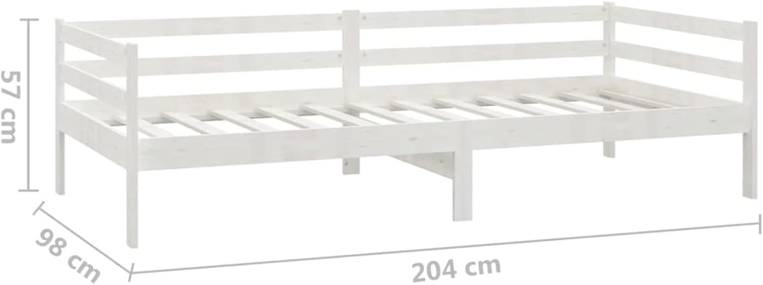 White Pine Wood Daybed Frame 90x200cm – Sofa Bed for Guest Room or Lounge