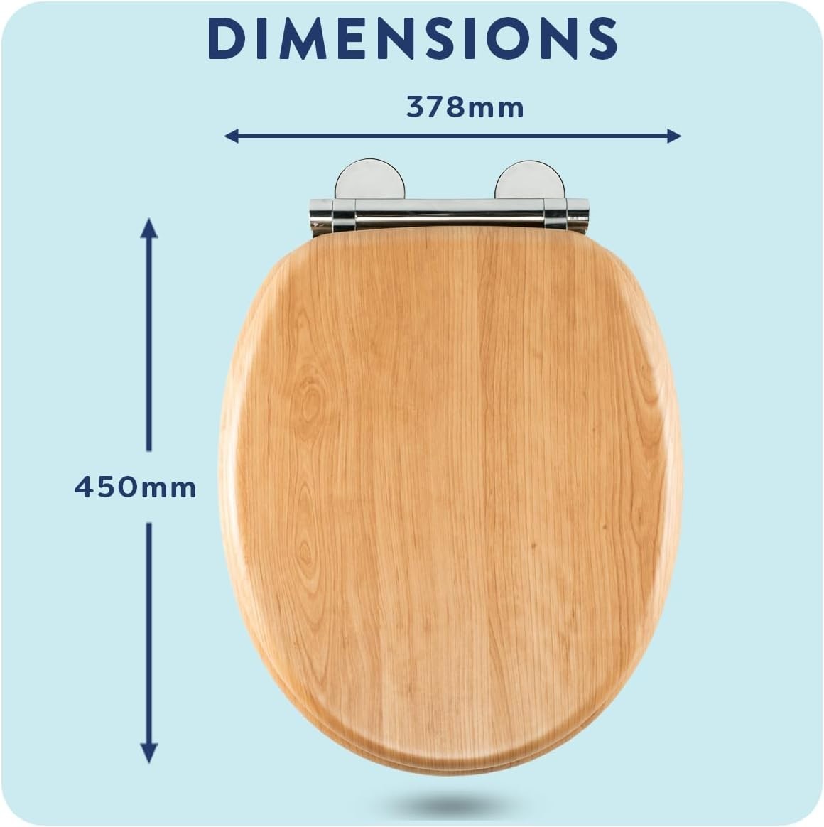 Light Oak Wooden Toilet Seat Soft Close Quick Release Antibacterial Durable