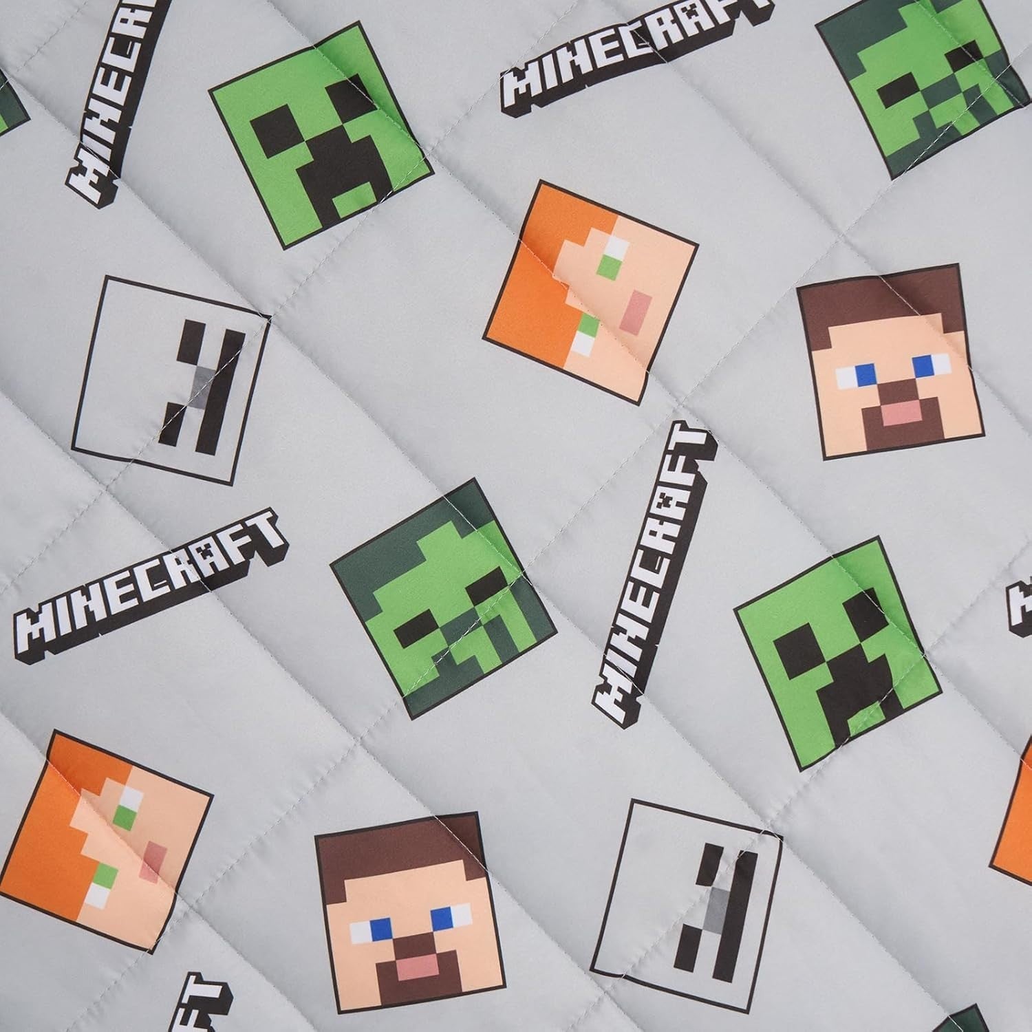 3kg Weighted Blanket 100x150cm Grey Minecraft Reversible Sleep Aid