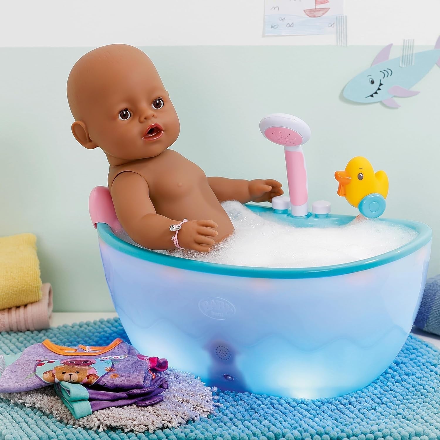 17” Interactive Baby Doll 10 Functions Bathable Potty Feeding Set