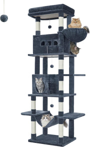 210cm Tall Cat Tree Tower Multi-Level Scratching Posts Condos Large Cats