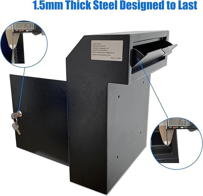 Secure Steel Mail Drop Box Locking Wall Safe | Anti-Theft Deposit Slot | Medium