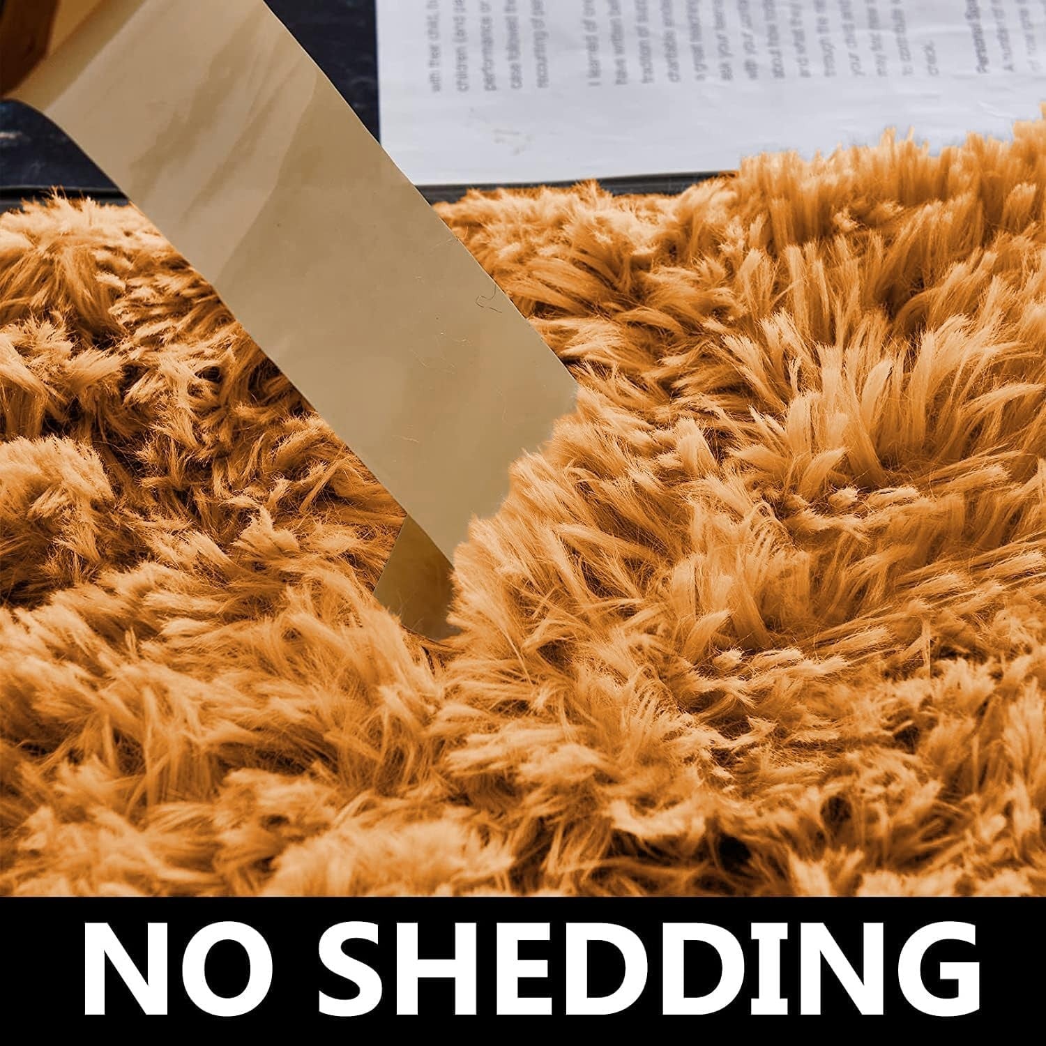 Round Shaggy Rugs Set 2pcs 120x120cm Ochre Super Soft Non Slip Thick Pile