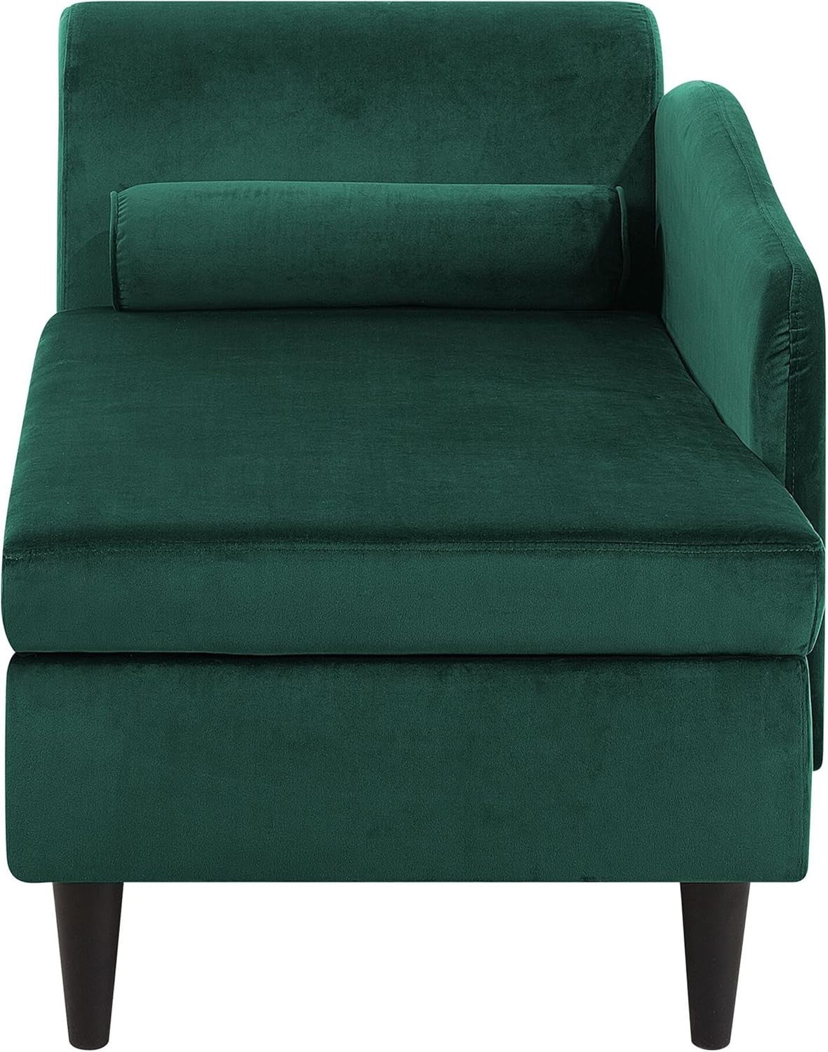 Velvet Left Hand Chaise Lounge with Storage Emerald Green Living Room Sofa