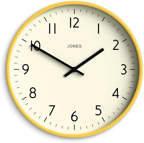 30cm Yellow Wall Clock Modern Silent Quartz Easy Read Numbers Home Office Decor