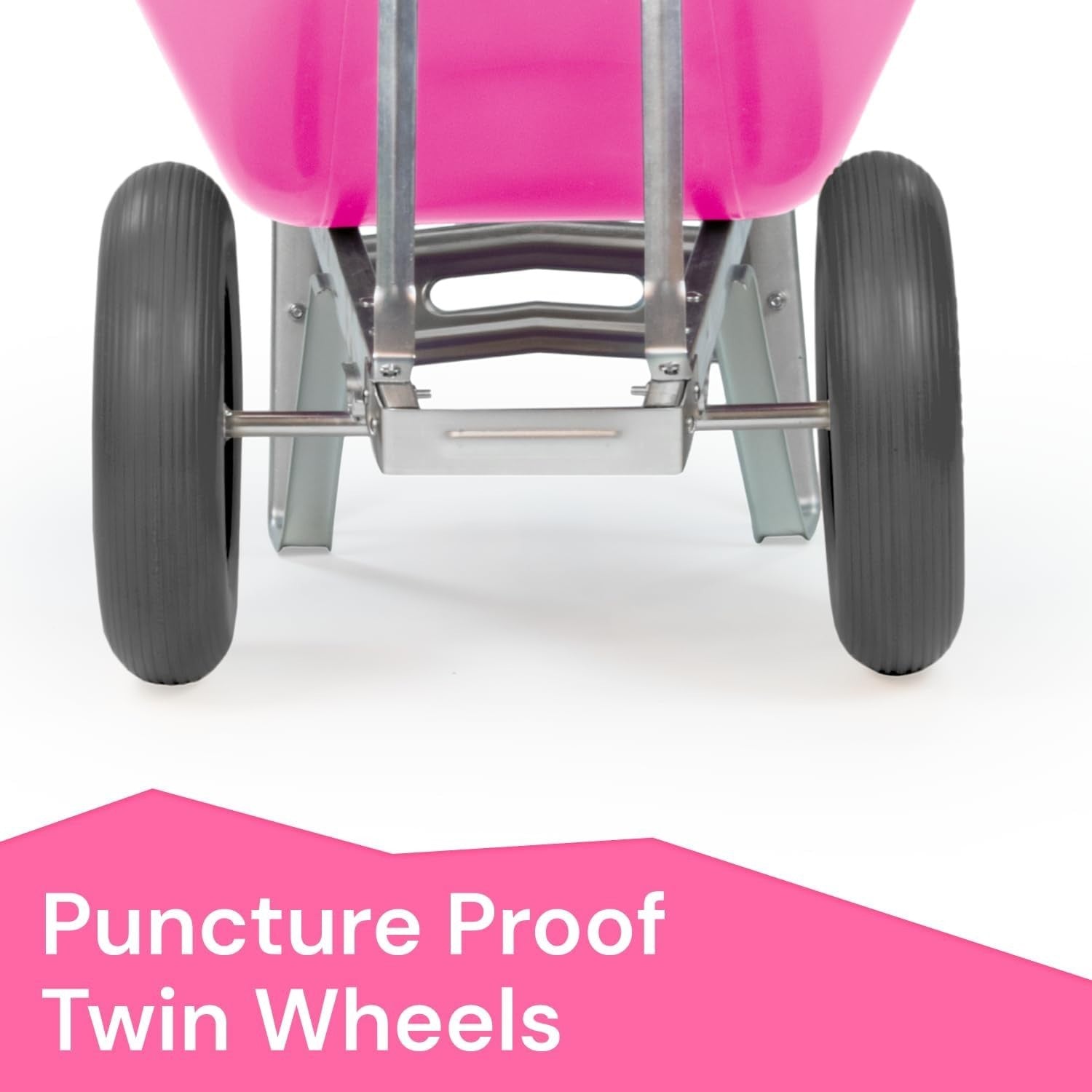 160L 2-Wheel Garden Wheelbarrow – Pink – Flat-Free Tyres Heavy Duty 130kg