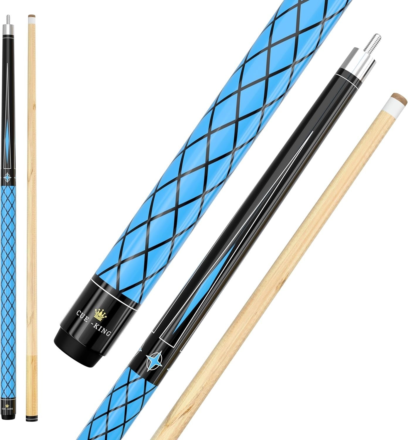 58 Inch Maple Pool Cue 13mm Tip 2 Piece 20oz 50/50 Jointed Stick
